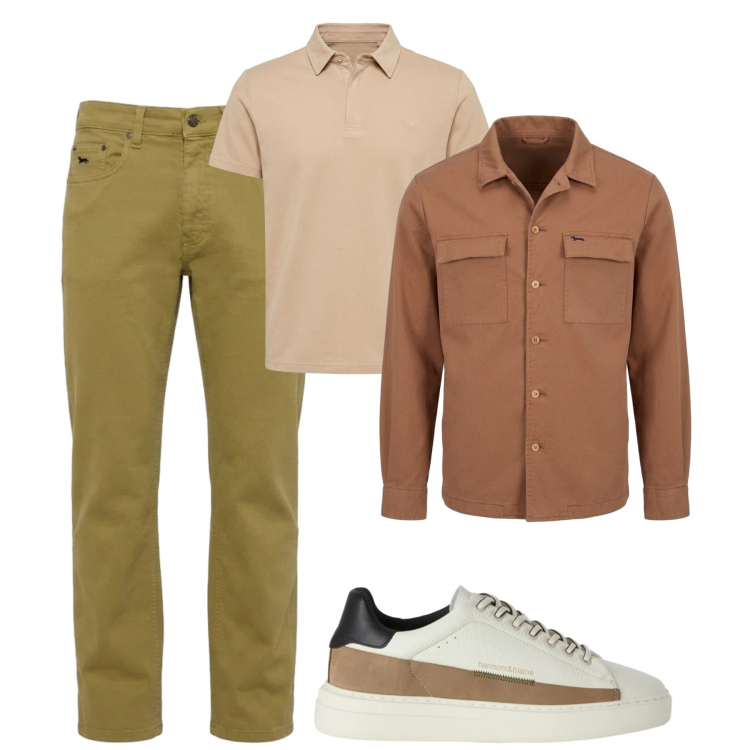 Outfit uomo - Total look #2481507. Stile Casual per Tutti i giorni. Abbinamento con sneakers, jeans, cappotti, polo.