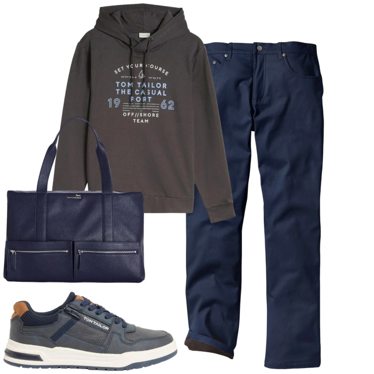 Outfit uomo - Total look #2481516. Stile Casual per Tutti i giorni. Abbinamento con borse sportive, pantaloni, sneakers, felpe con cappuccio.