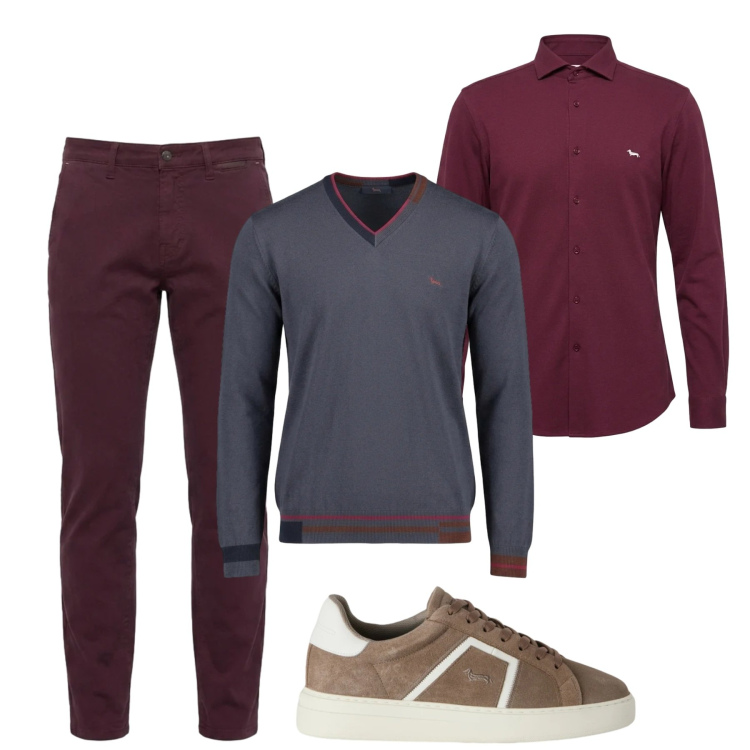 Outfit uomo - City. Stile Trendy per Tutti i giorni. Abbinamento con sneakers, camicie, pantaloni, maglieria.