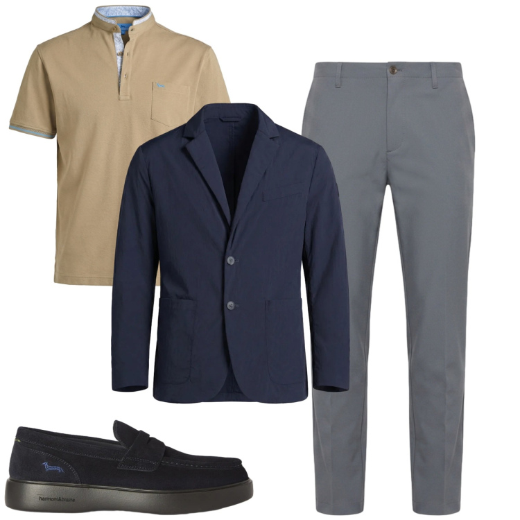 Outfit uomo - City. Stile Urban per Tutti i giorni. Abbinamento con scarpe stringate, pantaloni, polo, giacche.