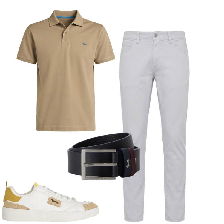 Outfit uomo - Total look #2481529. Stile Casual per Tutti i giorni. Abbinamento con cinture, sneakers, pantaloni, polo.