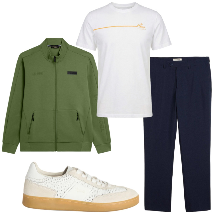 Outfit uomo - Total look #2481709. Stile Casual per Sport. Abbinamento con sneakers, t-shirt, felpe, pantaloni.