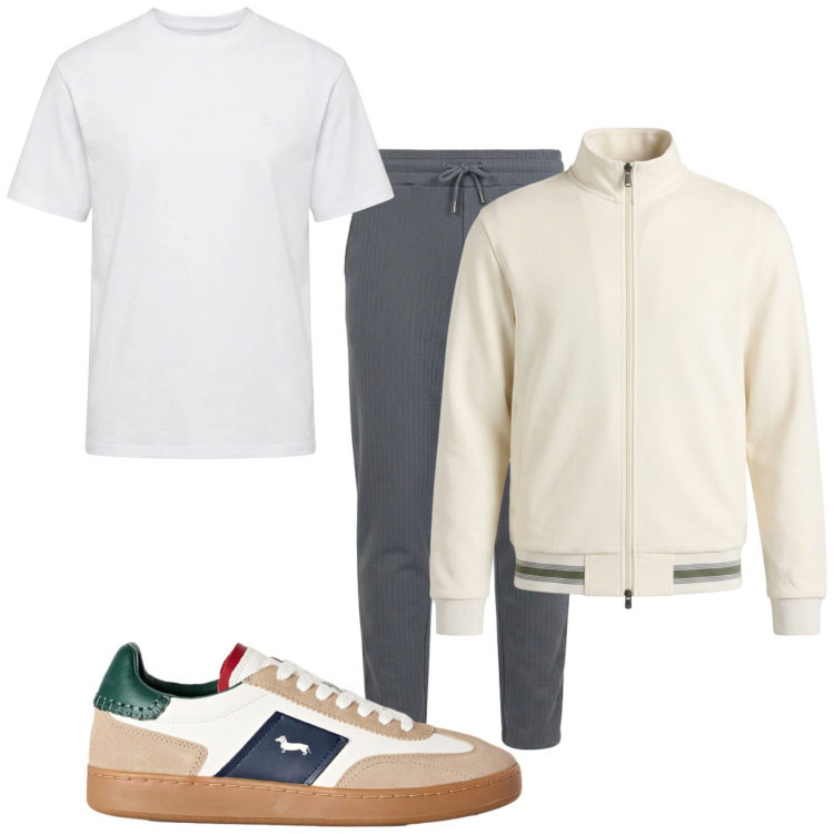 Outfit uomo - Total look #2481725. Stile Casual per Tutti i giorni. Abbinamento con felpe, pantaloni, sneakers, t-shirt.