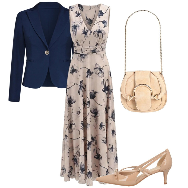 Outfit donna - Cerimonia. Stile Bon Ton per Cerimonia. Abbinamento con marsupi, décolleté, blazer, vestiti lunghi.