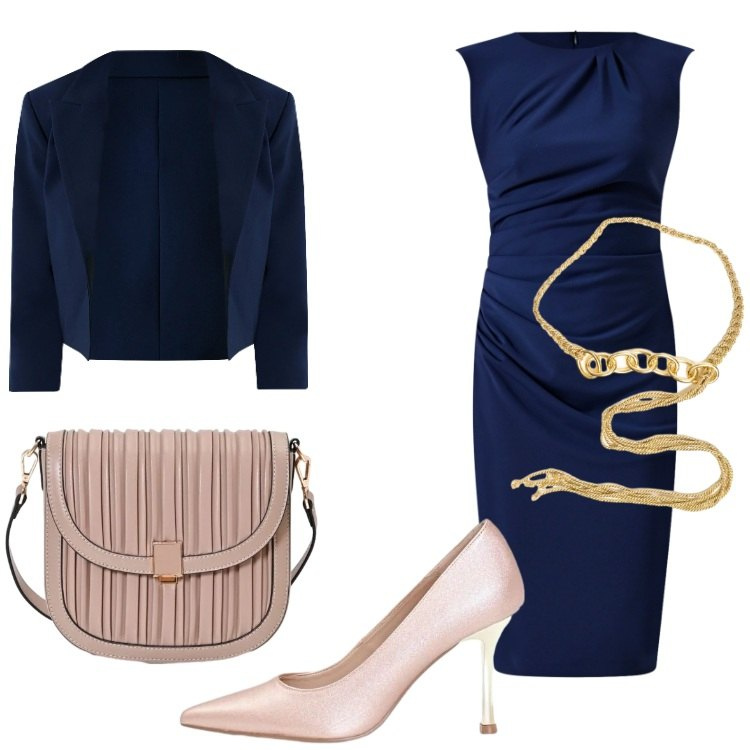 Outfit donna - Invito d'autunno. Stile Bon Ton per Cerimonia. Abbinamento con vestiti a tubino, borse a tracolla, bolero, décolleté, cinture.