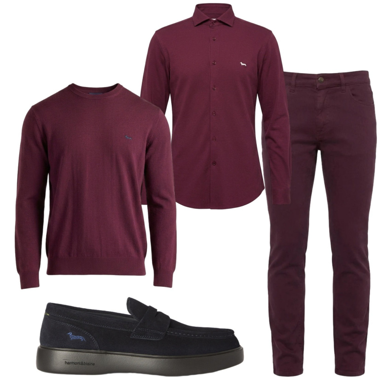 Outfit uomo - Total look #2482555. Stile Trendy per Serata speciale. Abbinamento con pantaloni, scarpe stringate, maglieria, camicie.