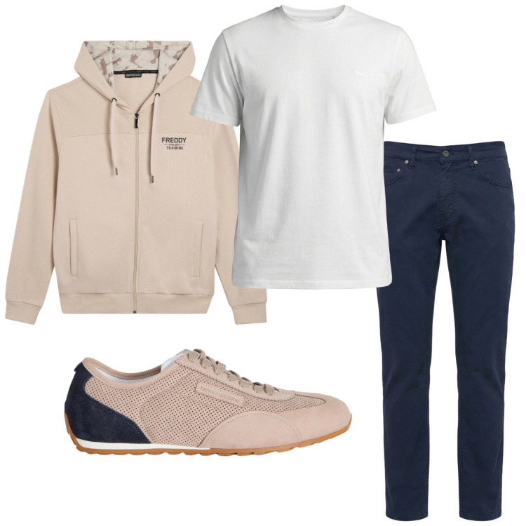 Outfit uomo - Total look #2482639. Stile Casual per Tutti i giorni. Abbinamento con t-shirt, sneakers, pantaloni, felpe con cappuccio.
