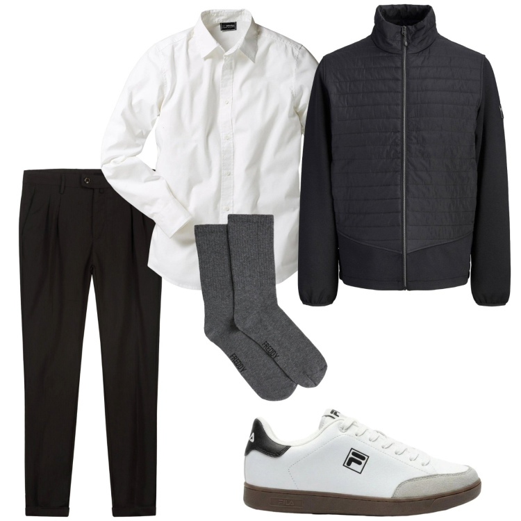 Outfit uomo - Total look #2482668. Stile Trendy per Serata speciale. Abbinamento con pantaloni, calzini, camicie, sneakers, giacche.