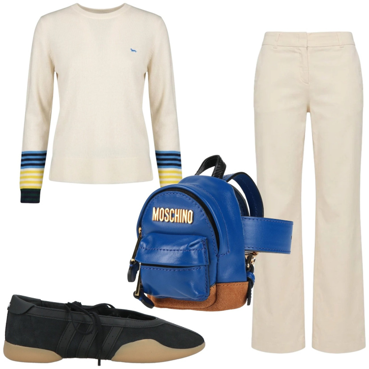 Outfit donna - Total look #2482697. Stile Casual per Tutti i giorni. Abbinamento con ballerine, marsupi, maglieria, pantaloni.