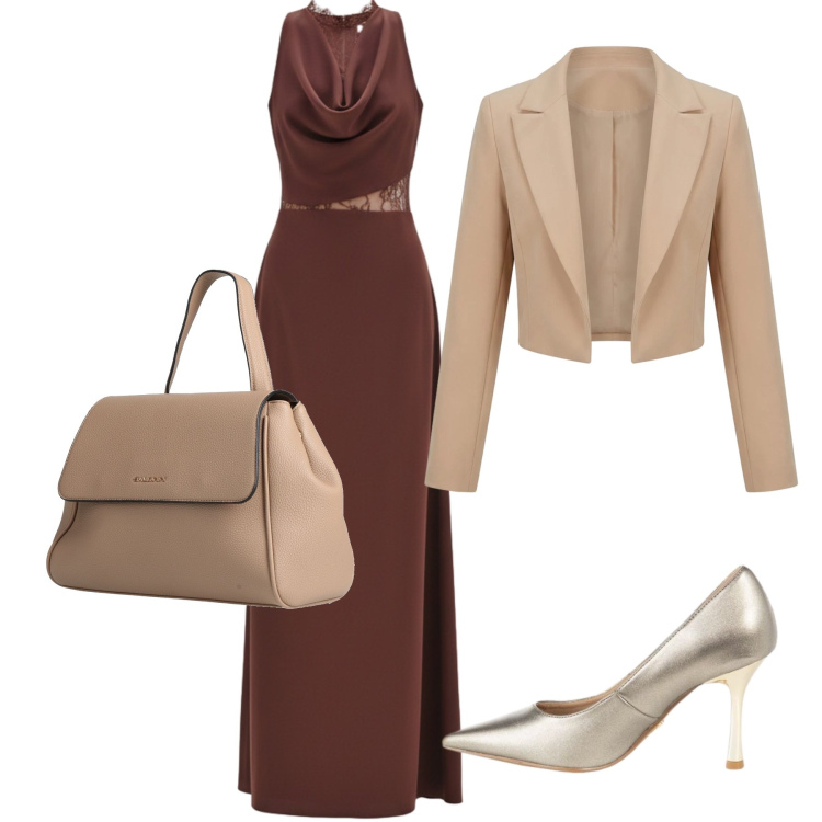 Outfit donna - Total look #2482800. Stile Chic per Cerimonia. Abbinamento con zaini, bolero, vestiti lunghi, décolleté.