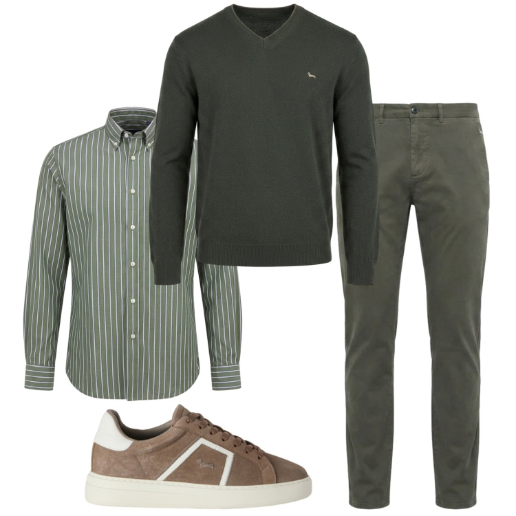 Outfit uomo - Harmont & Blaine. Stile Business/Elegante per Ufficio. Abbinamento con pantaloni, sneakers, camicie, maglieria.