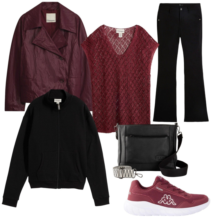 Outfit donna - Strati Urban. Stile Urban per Tutti i giorni. Abbinamento con t-shirt, blazer, pantaloni, borse a tracolla, sneakers, felpe.