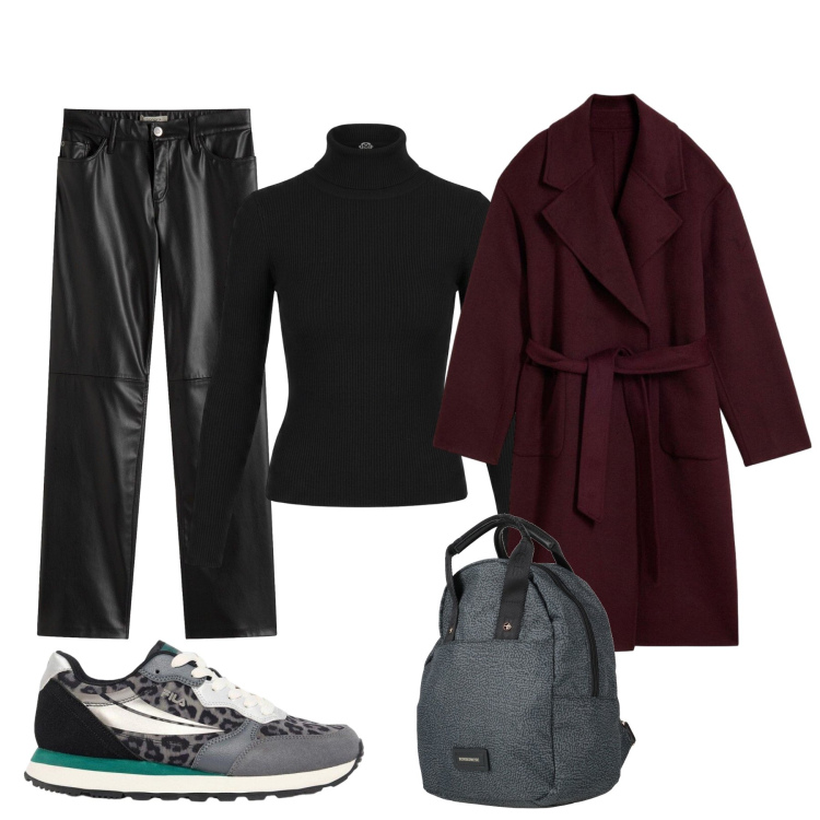 Outfit donna - In città. Stile Casual chic per Tutti i giorni. Abbinamento con pullovers, zaini, pantaloni, sneakers, cappotti.