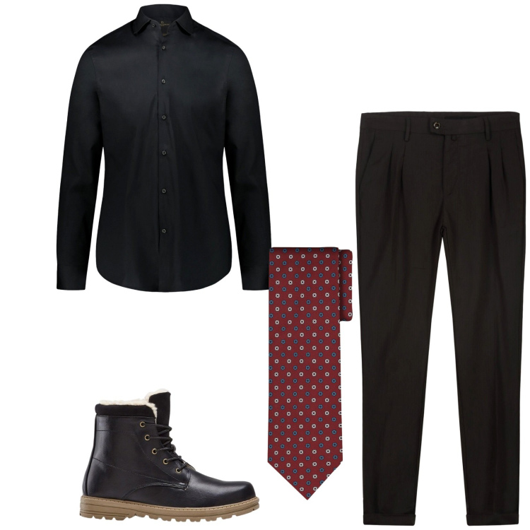 Outfit uomo - Total look #2483006. Stile Trendy per Serata speciale. Abbinamento con camicie, pantaloni, cravatte, stivali e stivaletti.