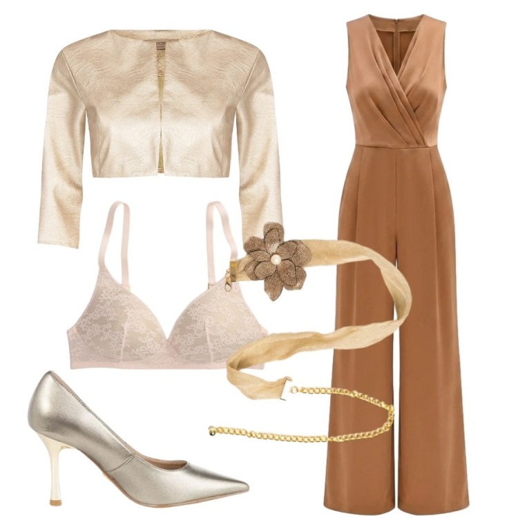 Outfit donna - Un pranzo chic. Stile Chic per Cerimonia. Abbinamento con tute, bolero, décolleté, cinture, reggiseni.