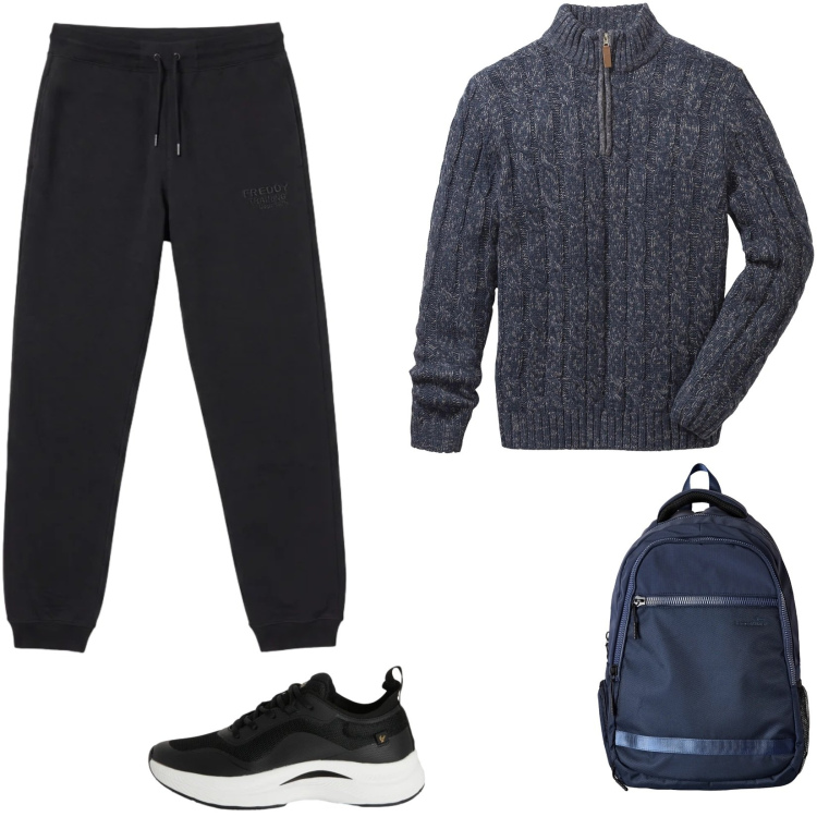 Outfit uomo - Total look #2483155. Stile Urban per Tutti i giorni. Abbinamento con borse sportive, sneakers, pantaloni, maglieria.