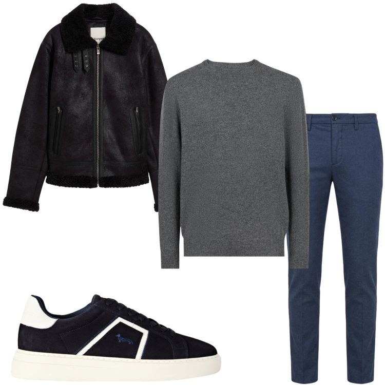 Outfit uomo - Total look #2483178. Stile Trendy per Serata speciale. Abbinamento con sneakers, pantaloni, maglieria, giacche.