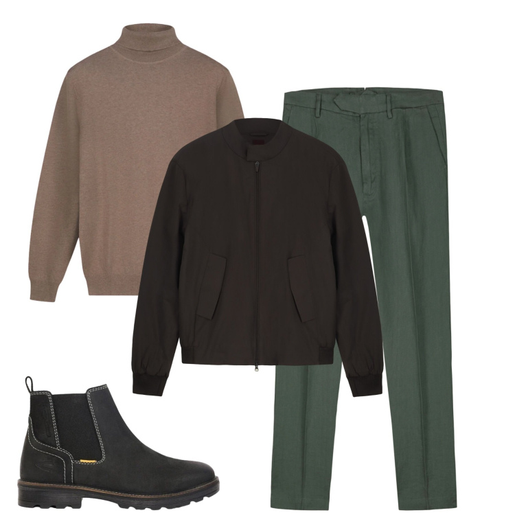 Outfit uomo - City. Stile Urban per Tutti i giorni. Abbinamento con pantaloni, bomber, pullovers, stivali e stivaletti.