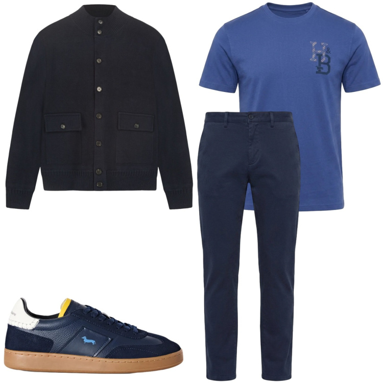 Outfit uomo - Total look #2483245. Stile Casual per Tutti i giorni. Abbinamento con t-shirt, pantaloni, sneakers, giacche.