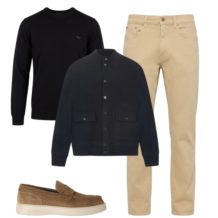 Outfit uomo - Total look #2483285. Stile Casual per Tutti i giorni. Abbinamento con scarpe stringate, pantaloni, maglieria, giacche.