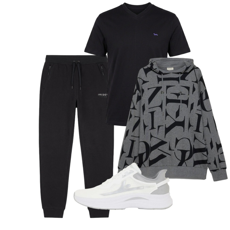 Outfit uomo - Urban mood. Stile Urban per Tutti i giorni. Abbinamento con t-shirt, pantaloni, sneakers, felpe con cappuccio.