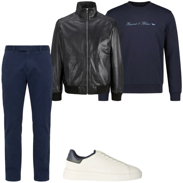 Outfit uomo - Total look #2483363. Stile Trendy per Serata speciale. Abbinamento con sneakers, pantaloni, felpe, giacche.