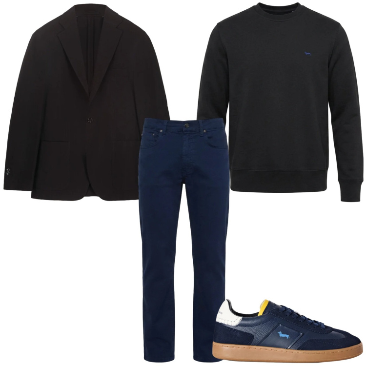 Outfit uomo - Total look #2483364. Stile Trendy per Tutti i giorni. Abbinamento con pantaloni, felpe, sneakers, giacche.