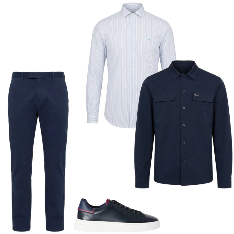 Outfit uomo - Total look #2483383. Stile Business/Elegante per Serata speciale. Abbinamento con sneakers, camicie, pantaloni, cappotti.