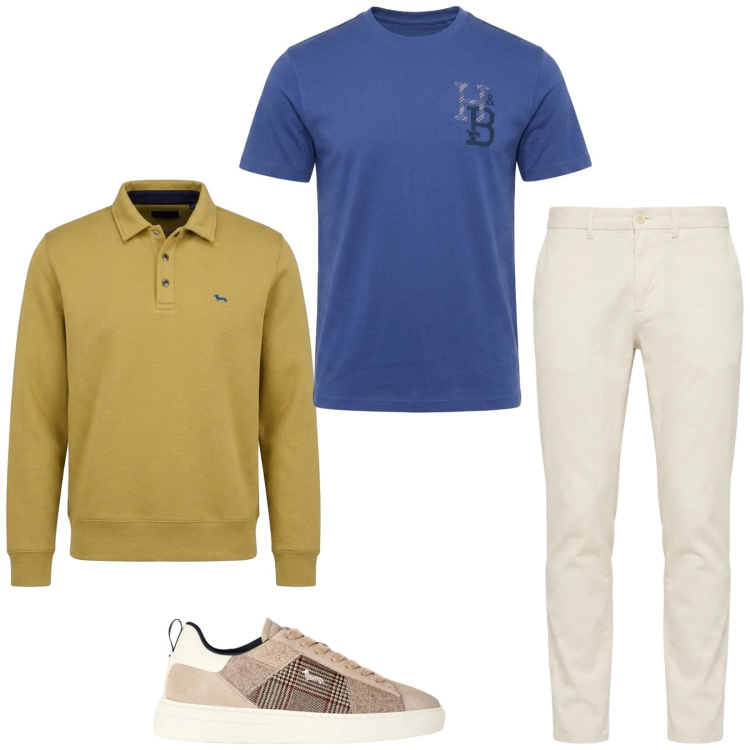 Outfit uomo - Total look #2483386. Stile Trendy per Tutti i giorni. Abbinamento con sneakers, felpe, t-shirt, pantaloni.