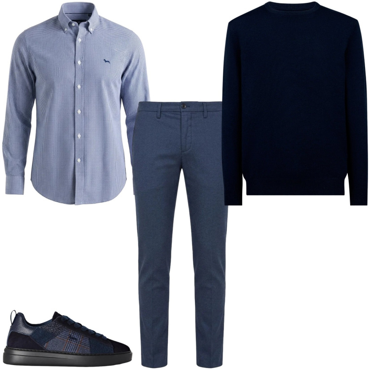 Outfit uomo - Total look #2483389. Stile Trendy per Serata speciale. Abbinamento con sneakers, camicie, pantaloni, maglieria.