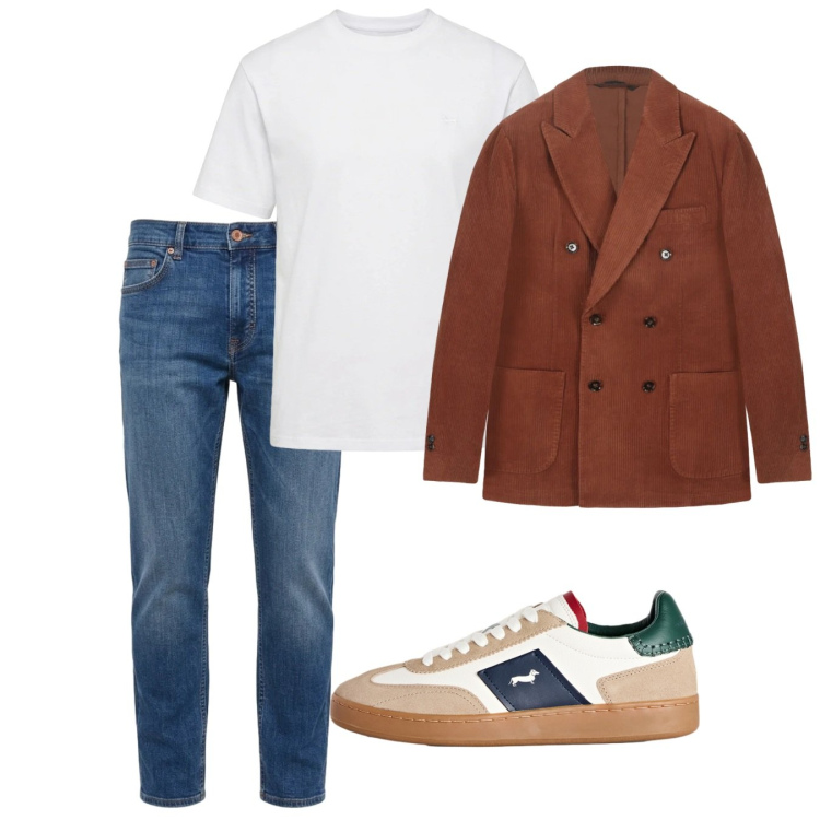 Outfit uomo - Settembre. Stile Casual per Tutti i giorni. Abbinamento con jeans, sneakers, t-shirt, giacche.