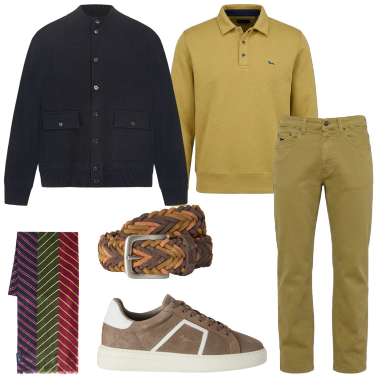 Outfit uomo - Total look #2483422. Stile Trendy per Tutti i giorni. Abbinamento con jeans, sneakers, felpe, cinture, sciarpe, giacche.