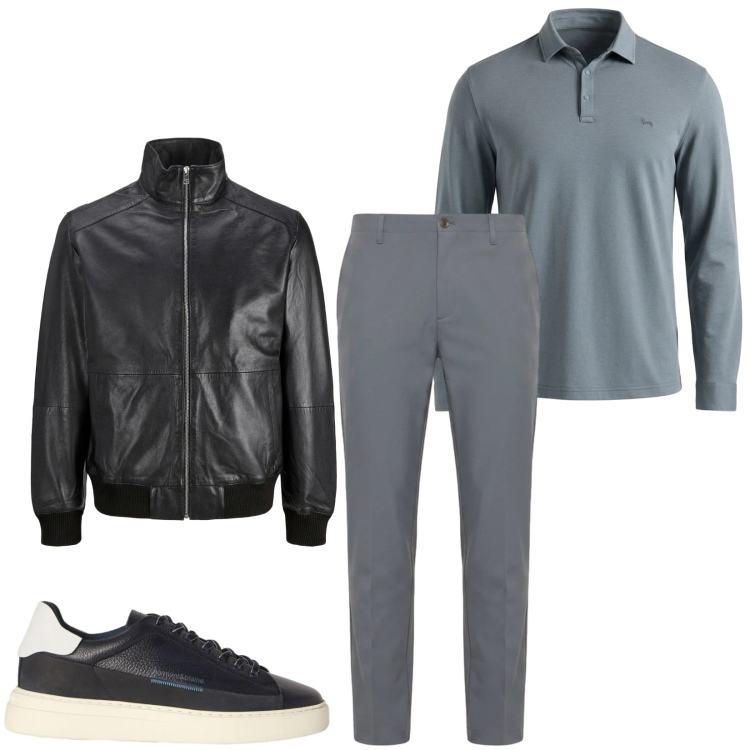 Outfit uomo - Total look #2483425. Stile Trendy per Serata speciale. Abbinamento con sneakers, polo, pantaloni, giacche.