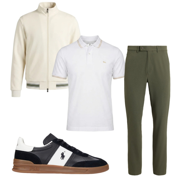 Outfit uomo - Total look #2483427. Stile Casual per Tutti i giorni. Abbinamento con felpe, polo, sneakers, pantaloni.