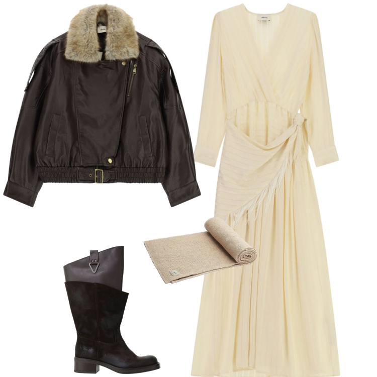 Outfit donna - Boho chic serata evento speciale. Stile Boho per Serata fuori. Abbinamento con vestiti lunghi, giacche, stivali, sciarpe.