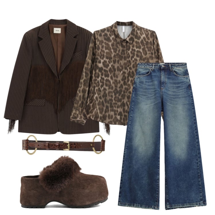 Outfit donna - Ottobre. Stile Casual chic per Tutti i giorni. Abbinamento con camicie, blazer, cinture, jeans, zoccoli.