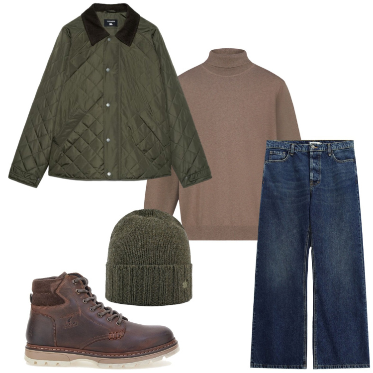 Outfit uomo - La Field Jacket. Stile Casual per Tutti i giorni. Abbinamento con jeans, pullovers, cappelli, giacche, anfibi.