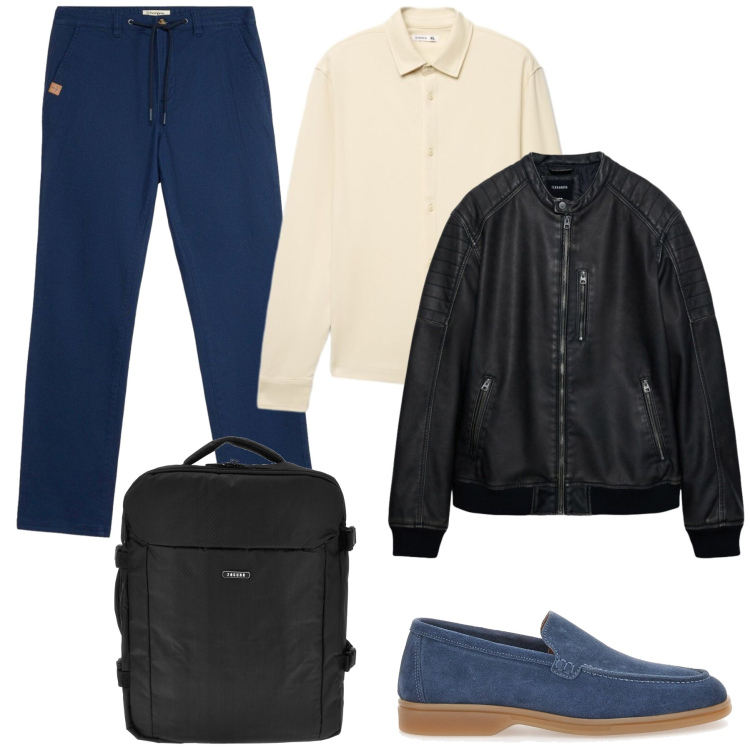 Outfit uomo - Total look #2483546. Stile Casual per Tutti i giorni. Abbinamento con giacche, camicie, scarpe stringate, borse sportive, pantaloni chino.