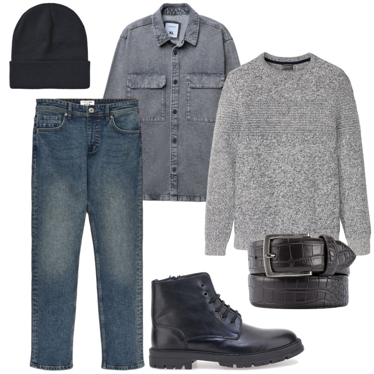 Outfit uomo - La Field Jacket. Stile Casual per Tutti i giorni. Abbinamento con cinture, cappotti, berretti, jeans, maglieria, anfibi.
