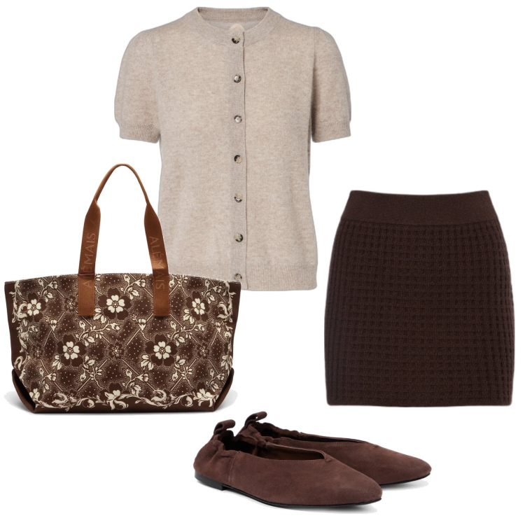 Outfit femme - Jardin des orangers. Style Romantique pour Tous les jours. Assortir avec minijupes, gilets, ballerines, sac cabas.