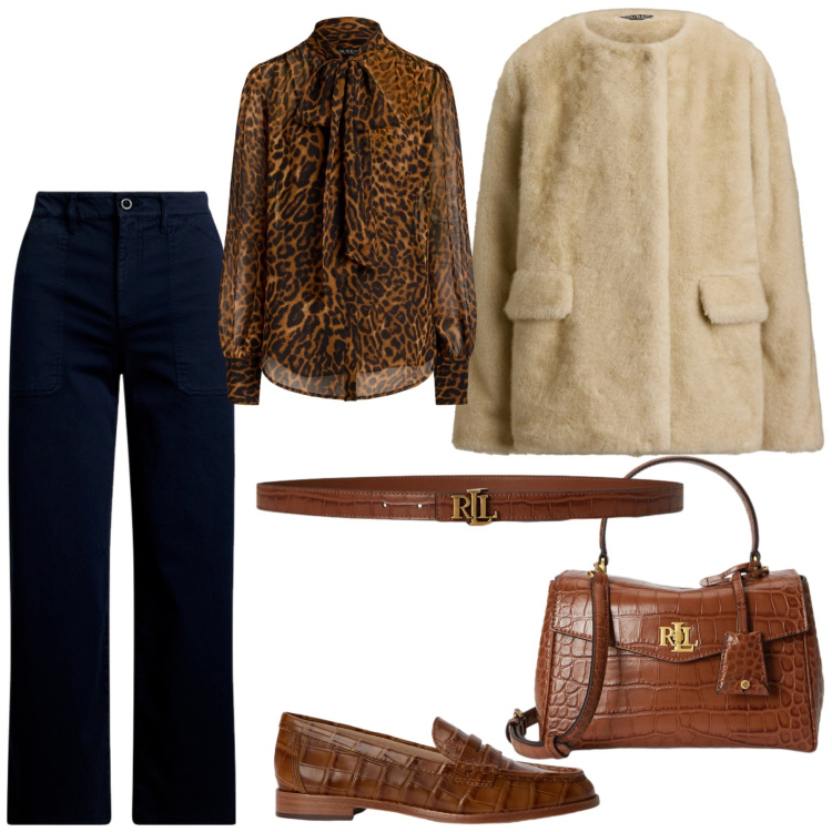 Outfit donna - Lauren. Stile Casual per Tutti i giorni. look ideale per Petite. Abbinamento con bluse, pantaloni, cappotti, borse a mano, cinture, mocassini.