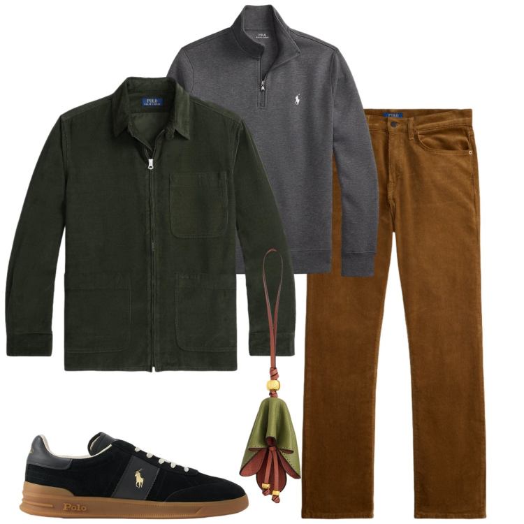 Outfit uomo - City. Stile Urban per Tutti i giorni. Abbinamento con pullovers, sneakers, portachiavi, pantaloni, giacche.