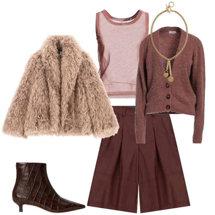 Outfit donna - Total look #2484239. Stile Chic per Serata fuori. Abbinamento con blazer, ciondoli, stivaletti, bermuda, top, cardigans.