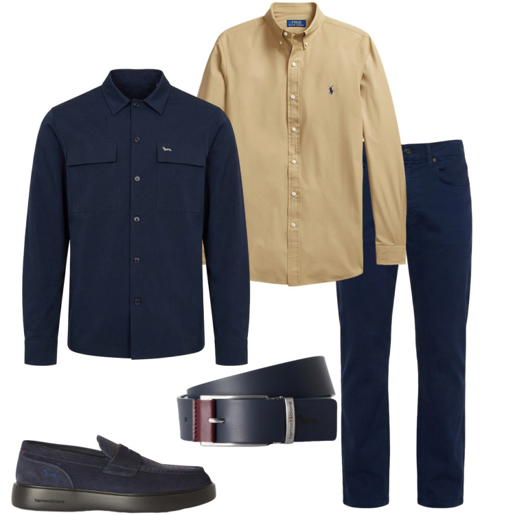 Outfit uomo - Smart casual in ufficio. Stile Urban per Ufficio. Abbinamento con scarpe stringate, pantaloni, cinture, cappotti, camicie.