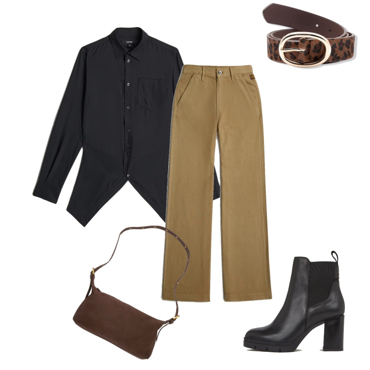 Outfit femme - Ceinture Léopard. Style Tendance pour Tous les jours. Assortir avec ceintures, bottes, chemisiers, sacs en bandoulière, pantalon .