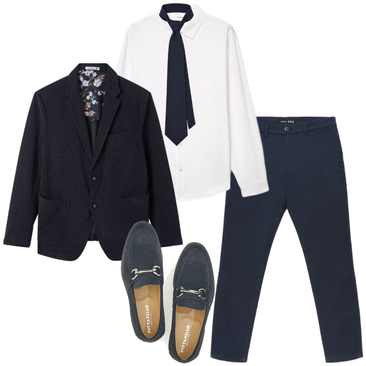 Outfit uomo - Total look #2484667. Stile Business/Elegante per Ufficio. Abbinamento con cravatte, pantaloni chino, camicie, giacche, scarpe stringate.