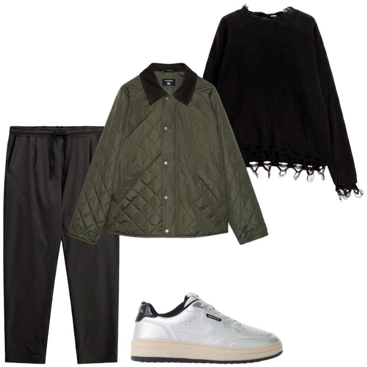 Outfit uomo - Total look #2484675. Stile Trendy per Tutti i giorni. Abbinamento con maglieria, sneakers, pantaloni, giacche.