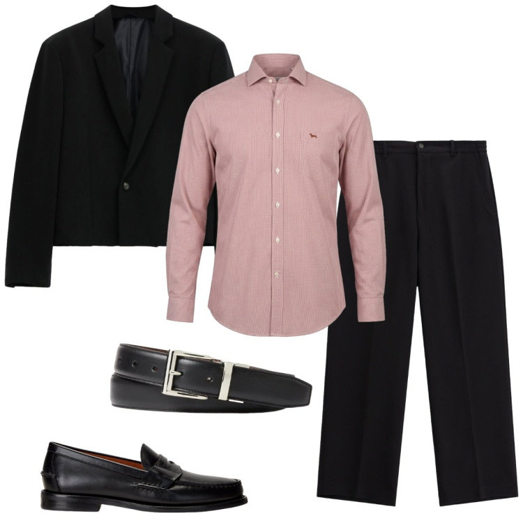 Outfit uomo - Elegante di giorno. Stile Business/Elegante per Cerimonia. Abbinamento con camicie, pantaloni, giacche, cinture, scarpe stringate.