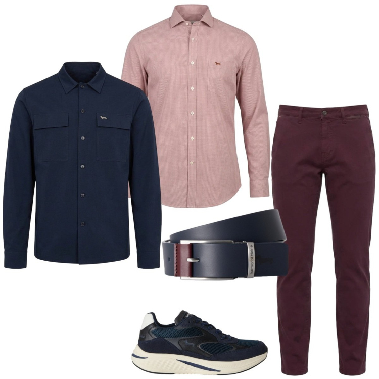 Outfit uomo - Total look #2484704. Stile Casual per Tutti i giorni. Abbinamento con pantaloni, camicie, cinture, sneakers, cappotti.