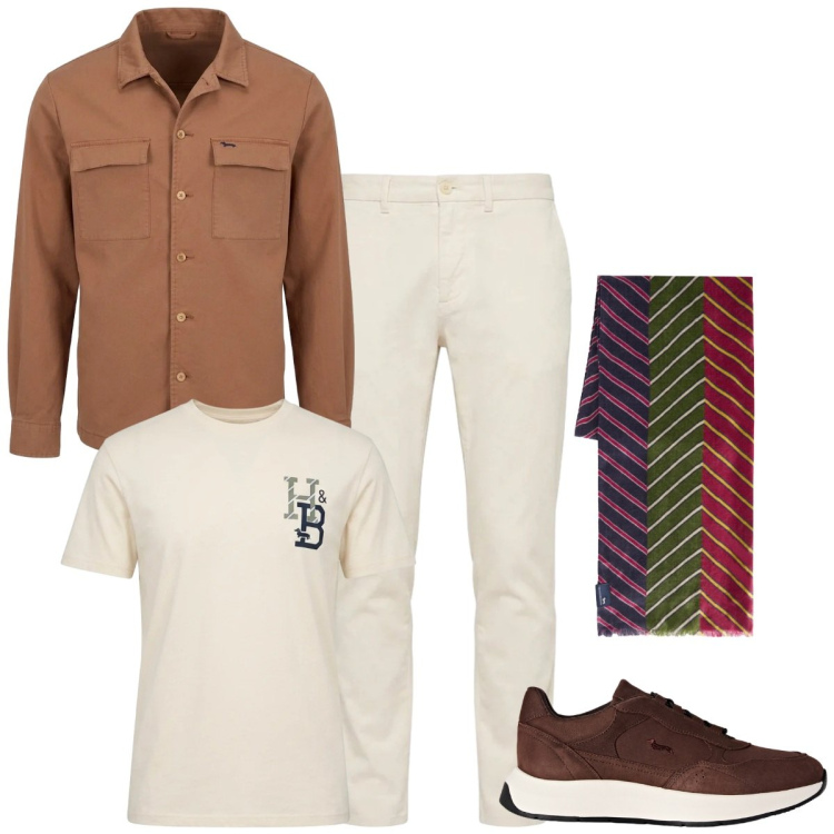 Outfit uomo - Total look #2484724. Stile Casual per Tutti i giorni. Abbinamento con sneakers, t-shirt, pantaloni, cappotti, sciarpe.